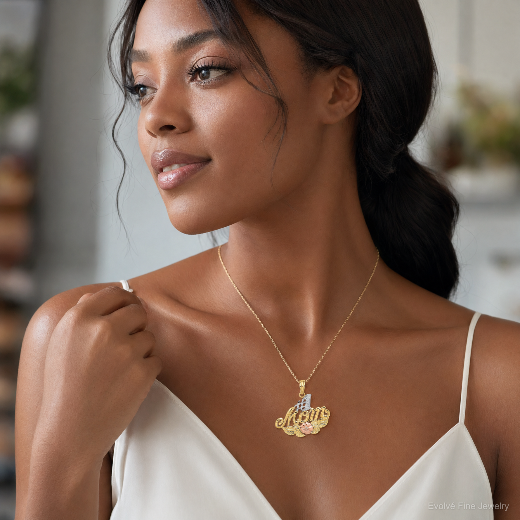 14k Two-tone w/White Rhodium 