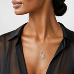 14K Two-tone w/White Rhodium Small Angel In Heart Charm - Model Shot
