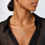 14K W/ Rhodium 2-D Ship Wheel Charm - Model Shot
