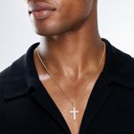 14K w/ Rhodium D/C Cross Charm - Model Shot