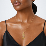 14k w/Rhodium Filigree Ribbon HOPE Charm - Model Shot