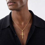 14k Crucifix Pendant - Model Shot
