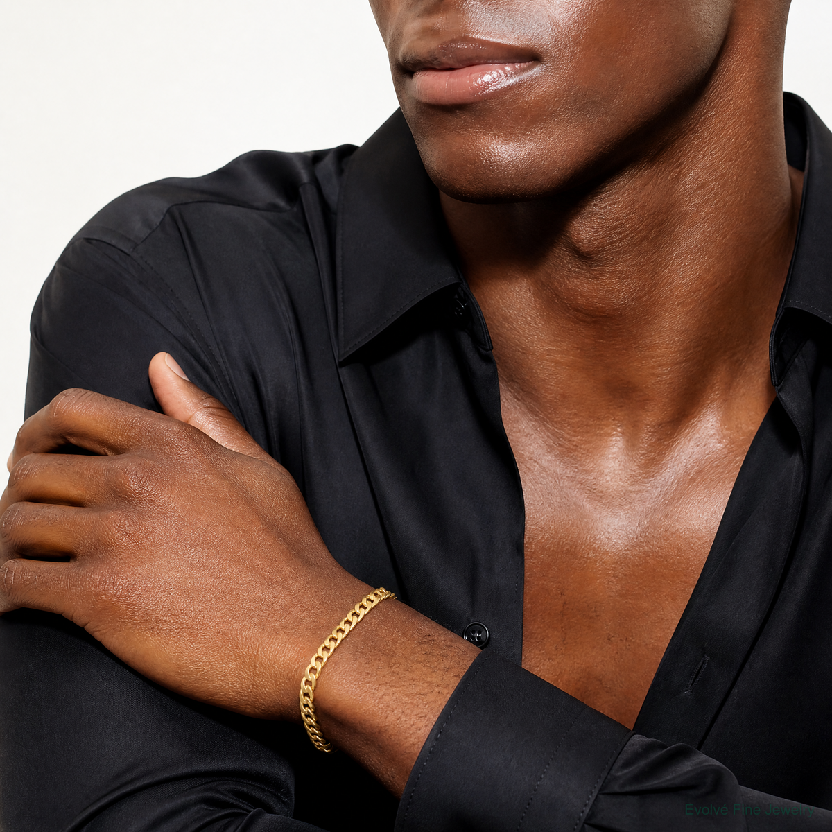14k 5.9mm Lightweight Flat Cuban Chain - Model Shot