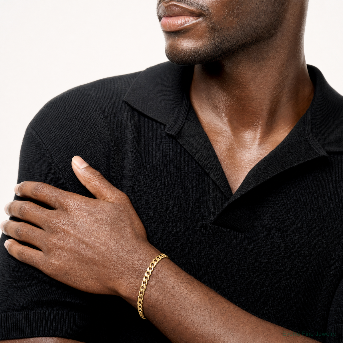 14k 8.3mm Lightweight Flat Cuban Chain - Model Shot