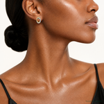 Leslie's 14K w/ White Rhodium Fancy Twisted Oval Post Earrings - Model Shot