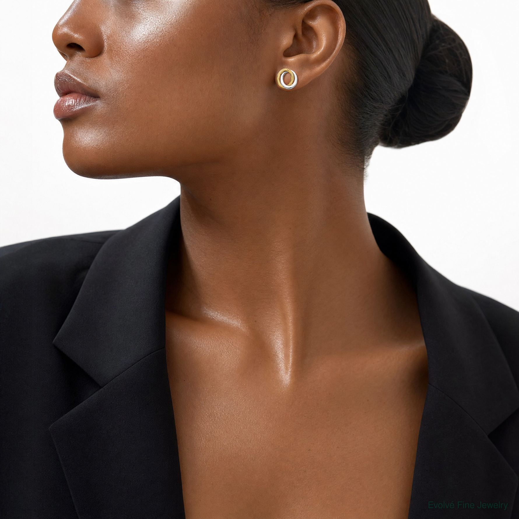 Leslie's 14K Two-tone Polished Love Knot Earrings - Model Shot