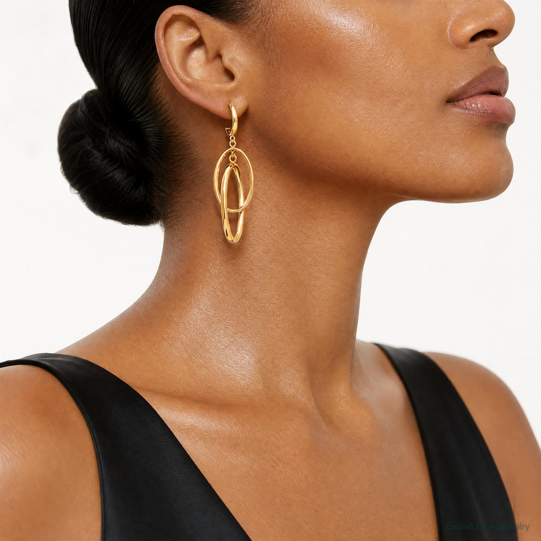 Leslie's 14K Polished Post Dangle Earrings - Model Shot