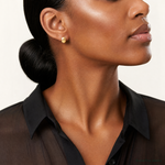 Leslie's 14K Polished Omega Back Earrings - Model Shot