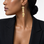 Leslie's 14K Two-tone Polished and Brushed D/C Post Dangle Earrings - Model Shot