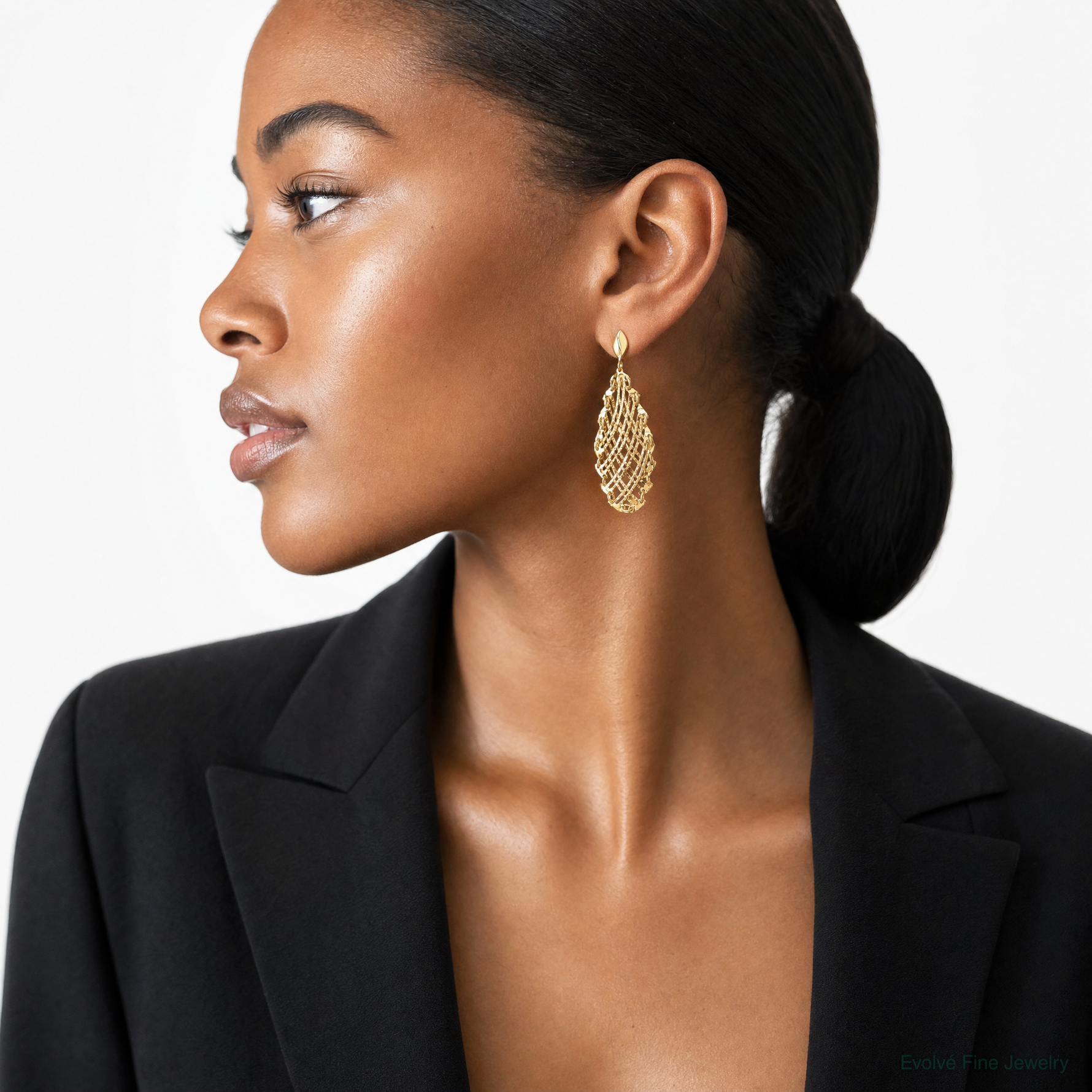Leslie's 14k Polished D/C Post Dangle Earrings - Model Shot