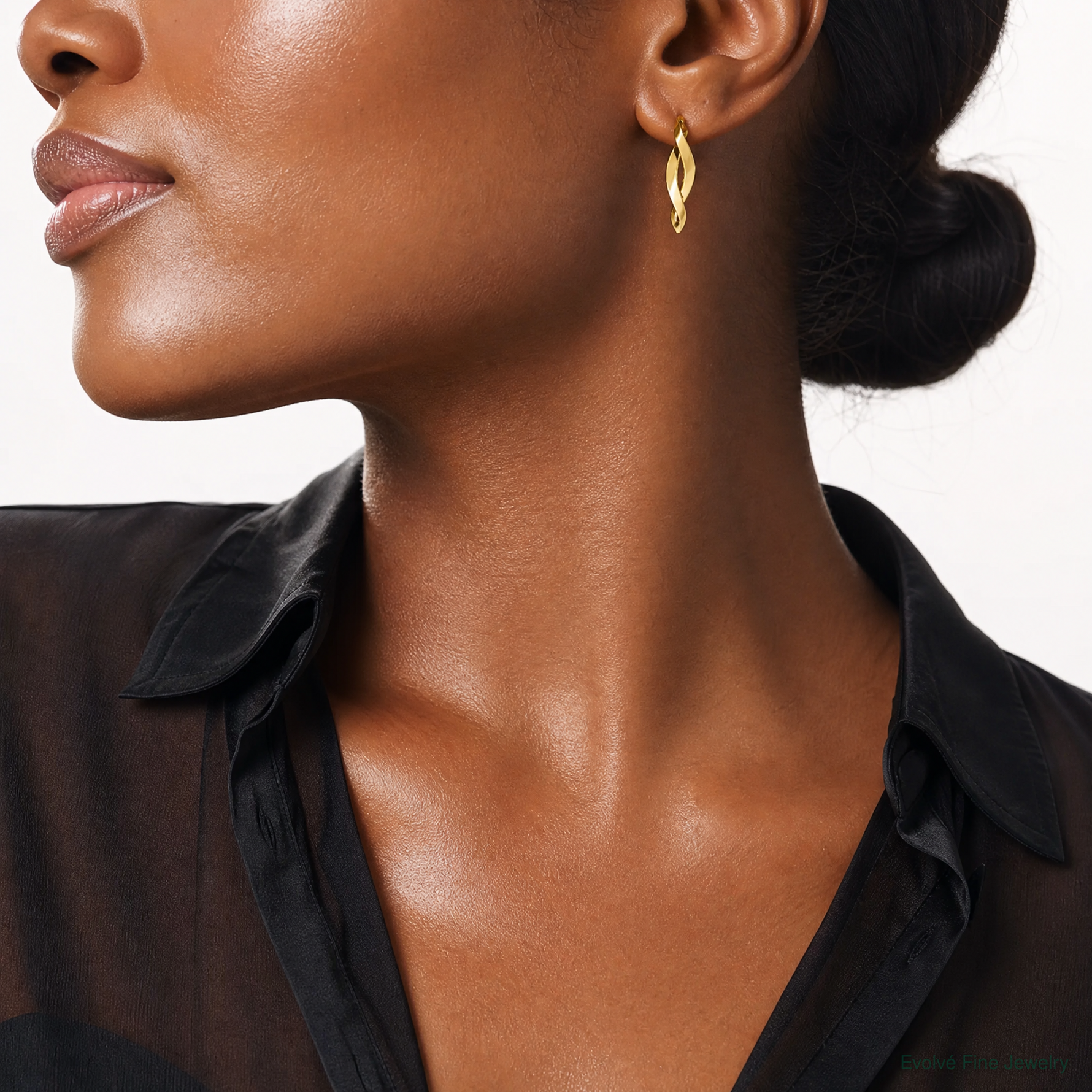 Leslie's 14K Polished Left and Right Eternity Hoop Earrings - Model Shot