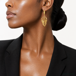 Leslie's 14K Polished Circles Dangle Earrings - Model Shot