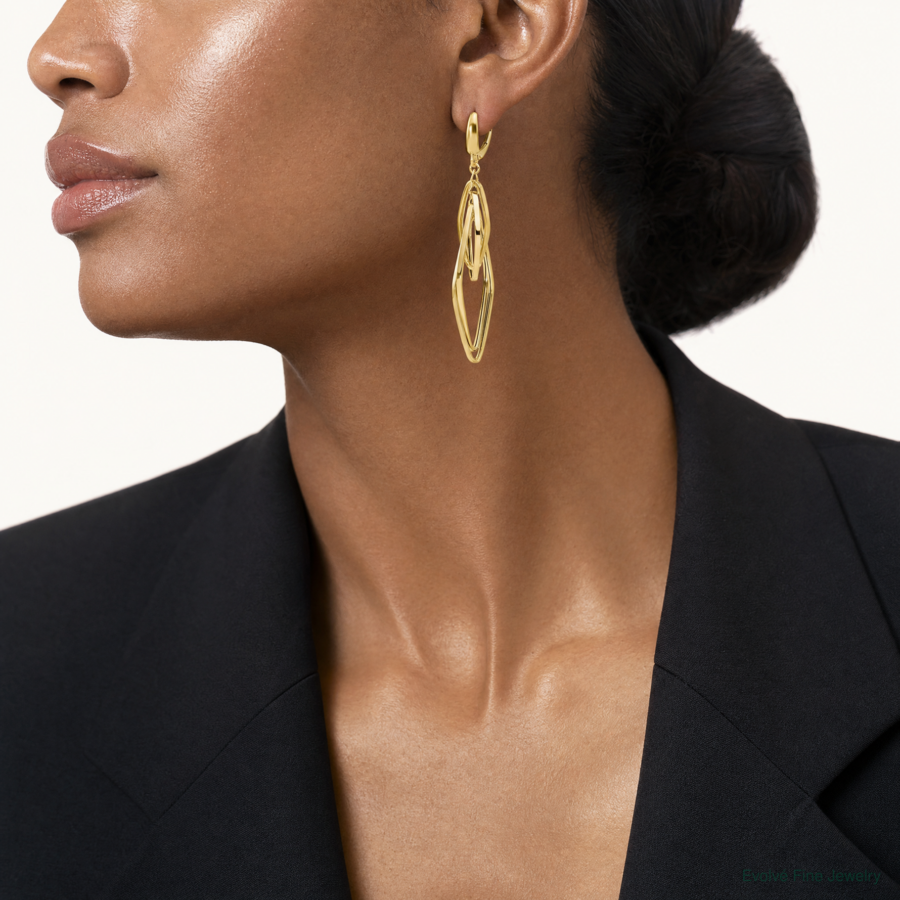 Leslie's 14K Polished Diamond Shaped Dangle Earrings - Model Shot