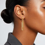 Leslie's 14K Polished Paperclip Dangle Earrings - Model Shot