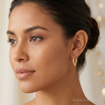Leslie's 14K Polished Fancy Hoop Earrings - Model Shot