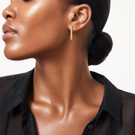 Leslie's 14K Polished and Textured Bar Post Earrings - Model Shot