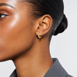 Leslie's 14K Polished and Diamond-cut Huggie Hoop Earrings - Model Shot