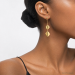 Leslie's 14K Polished Fancy Dangle Post Earrings - Model Shot