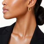 Leslie's 14K Polished Braided Hoop Earrings - Model Shot