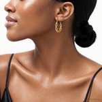 Leslie's 14K Polished Link Design Hoop Earrings - Model Shot