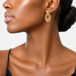 Leslie's 14k Polished D/C Oval Post Dangle Earrings - Model Shot