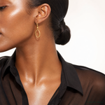 Leslie's 14k Polished Oval Shepherd Hook Dangle Earrings - Model Shot