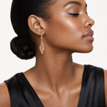 Leslie's 14K Tri-Color Polished Dangle Leverback Earrings - Model Shot