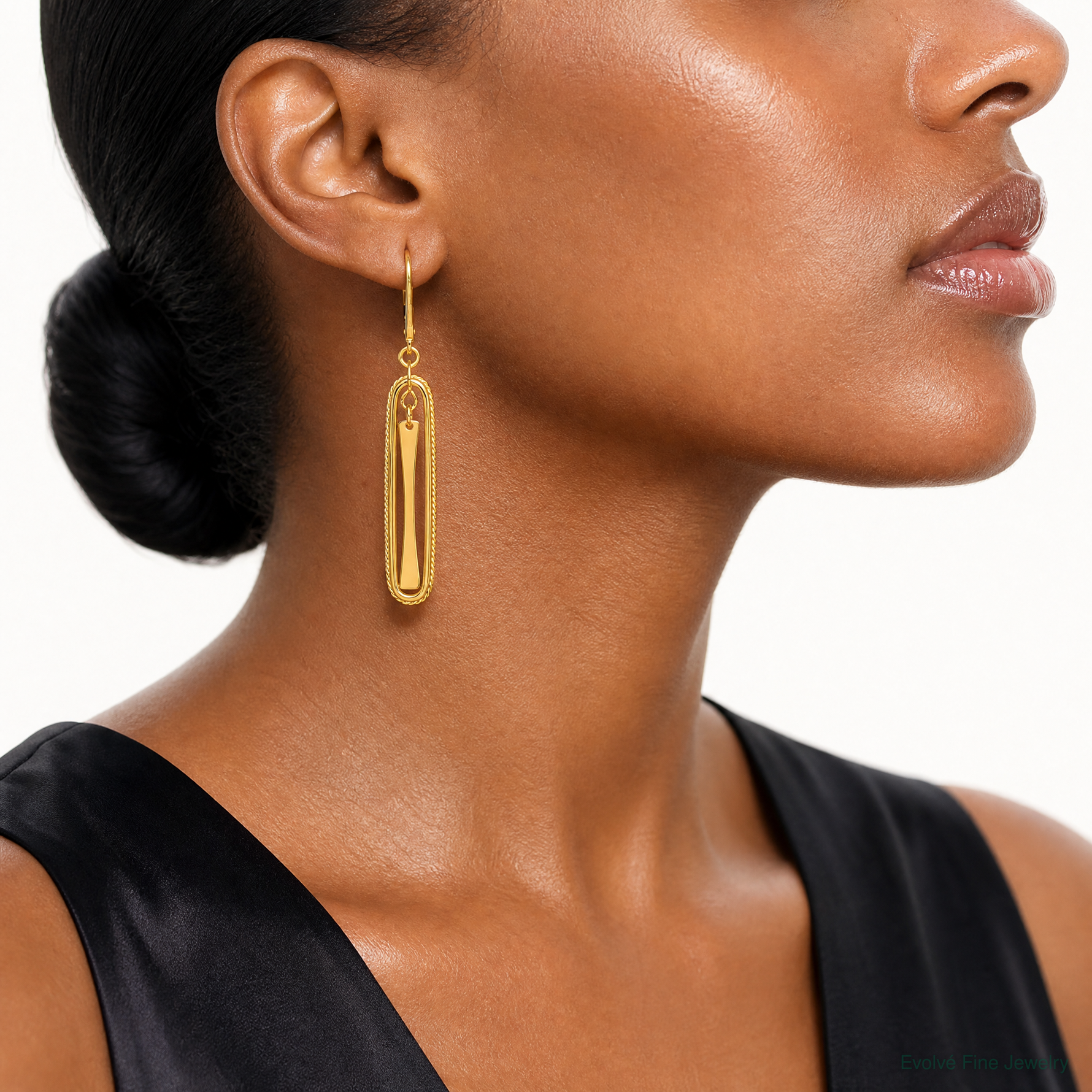 Leslie's 14K Polished Dangle Leverback Earrings - Model Shot