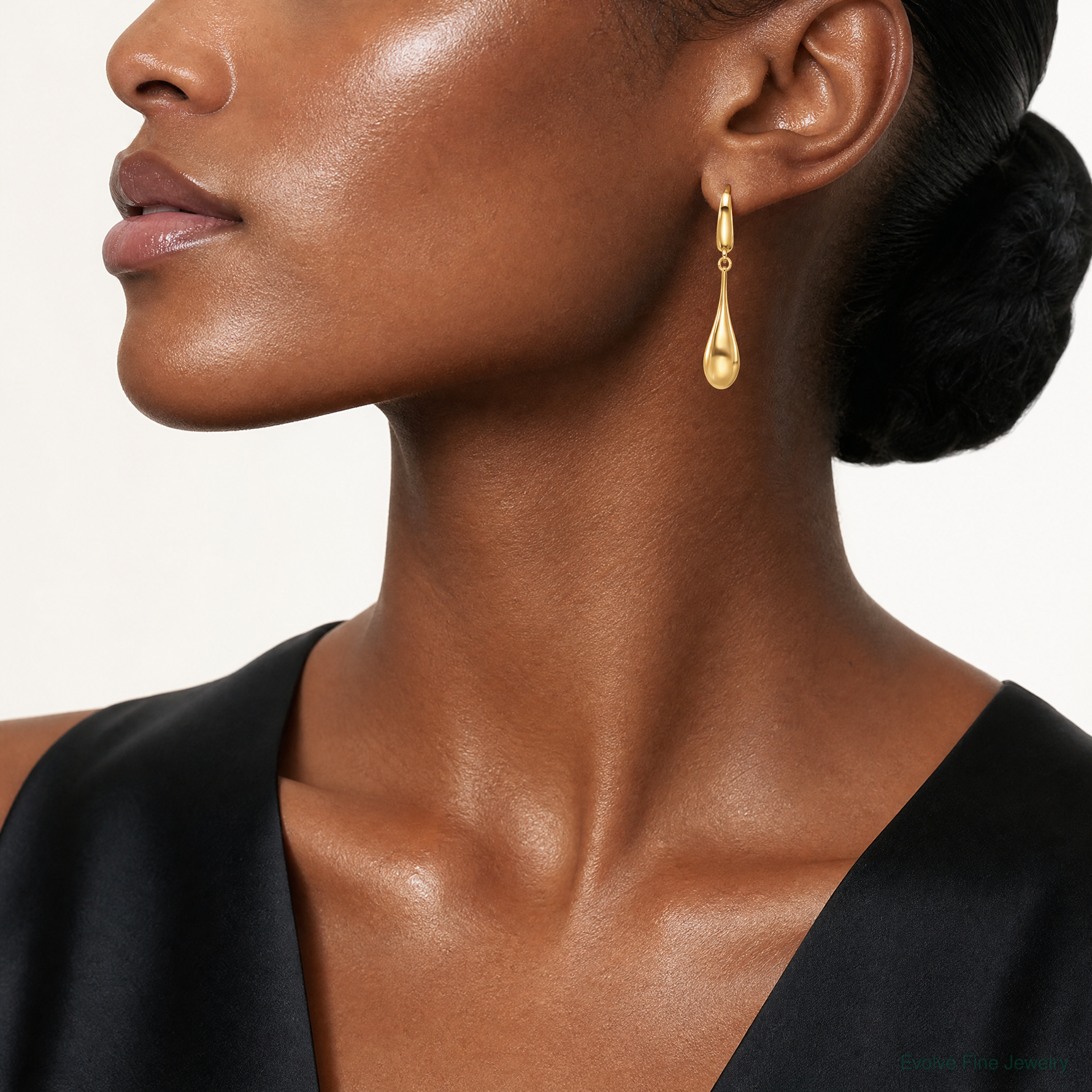 Leslie's 14K Polished Teardrop Dangle Leverback Earrings - Model Shot