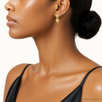 Leslie's 14K Polished Hollow Dangle post Earrings - Model Shot