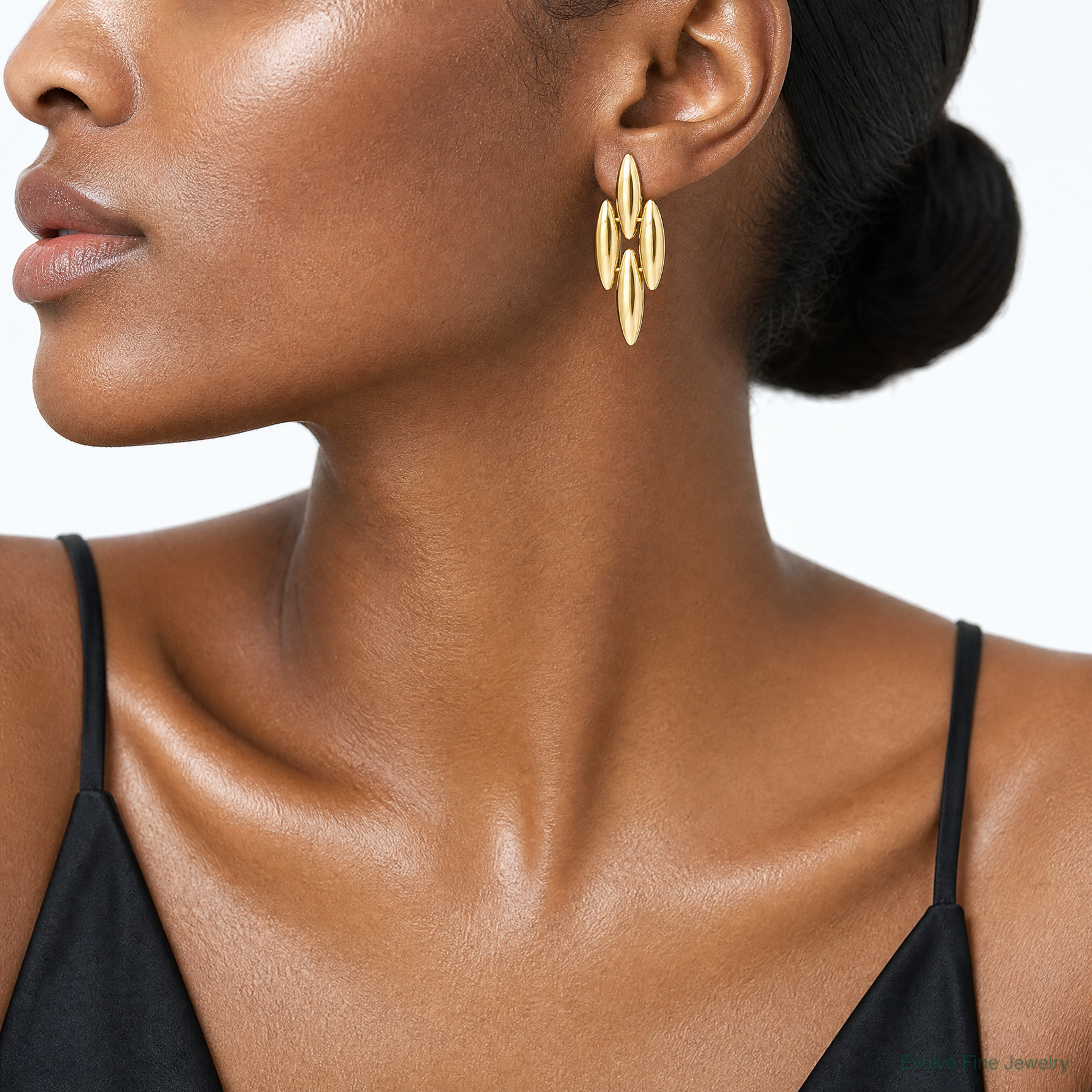 Leslie's 14K Polished Fancy Dangle Post Earrings - Model Shot