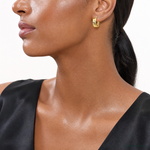 Leslie's 14K Polished and Diamond-cut Round Hoop Earrings - Model Shot