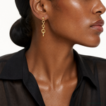 Leslie's 14K Polished Fancy Circle Link Dangle Post Earrings - Model Shot