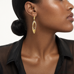 Leslie's 14K Two-tone Polished / Dia-cut Dangle Leverback Earrings - Model Shot