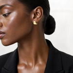 Leslie's 14K Polished Curve Post Earrings - Model Shot