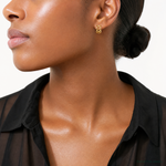 Leslie's 14K Polished Criss-cross J-Hoop Post Earrings - Model Shot