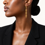 Leslie's 14K Polished Fancy Oval Link Leverback Dangle Earrings - Model Shot