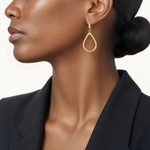 Leslie's 14K Polished Open Teardrop Leverback Dangle Earrings - Model Shot
