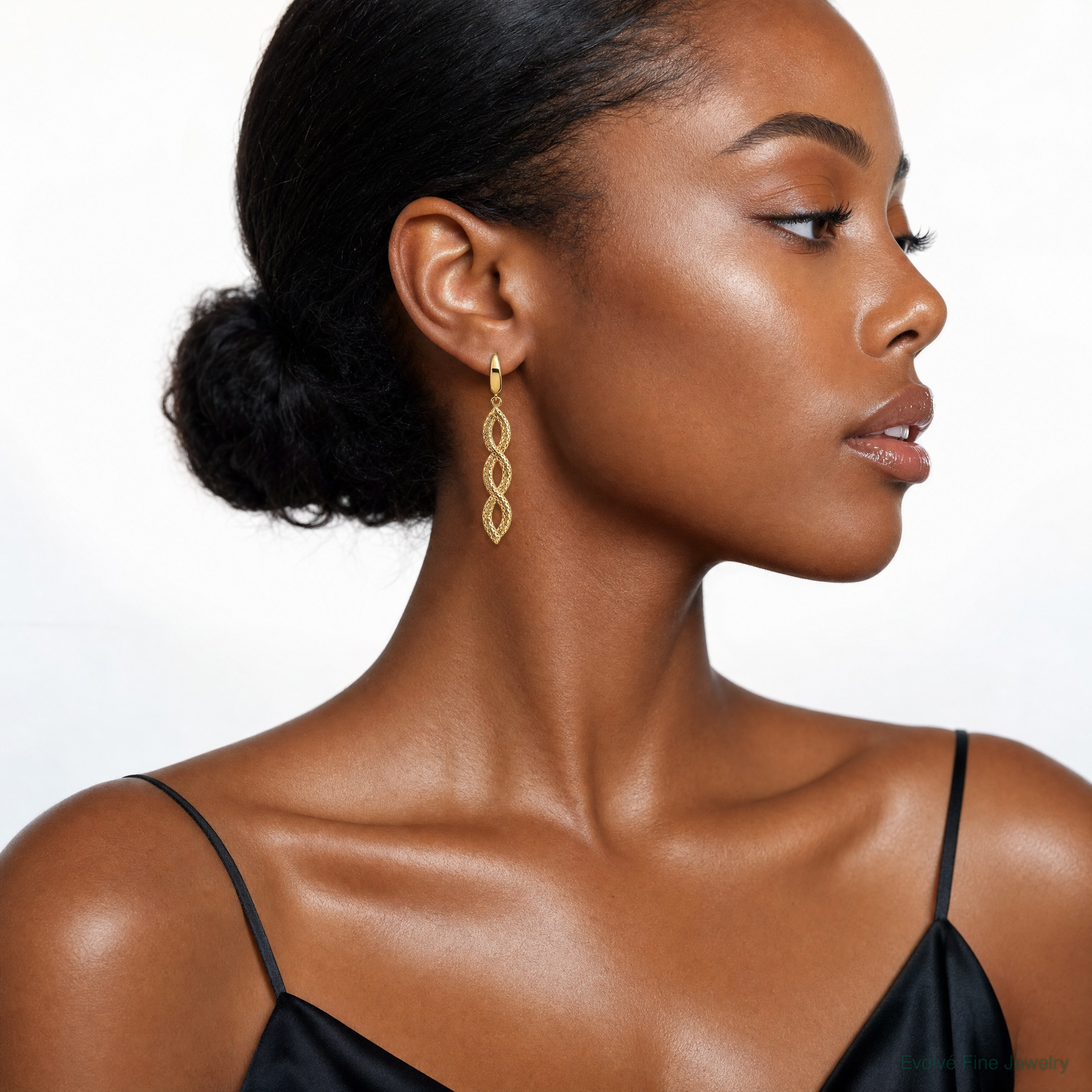 Leslie's 14K Polished Fancy Woven Dangle Leverback Earrings - Model Shot