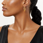 Leslie's 14K Polished Twisted Hollow Hoop Earrings - Model Shot