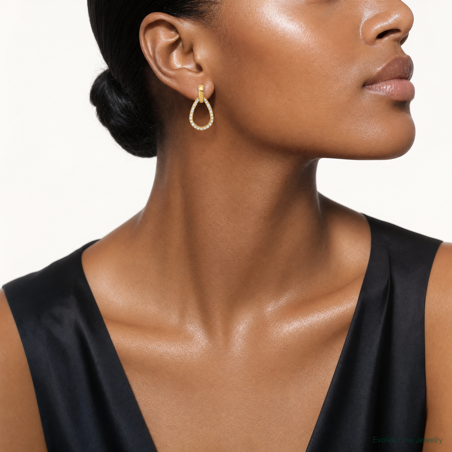Leslie's 14K w/RH-plating Polished Teardrop Dangle Post Earrings - Model Shot