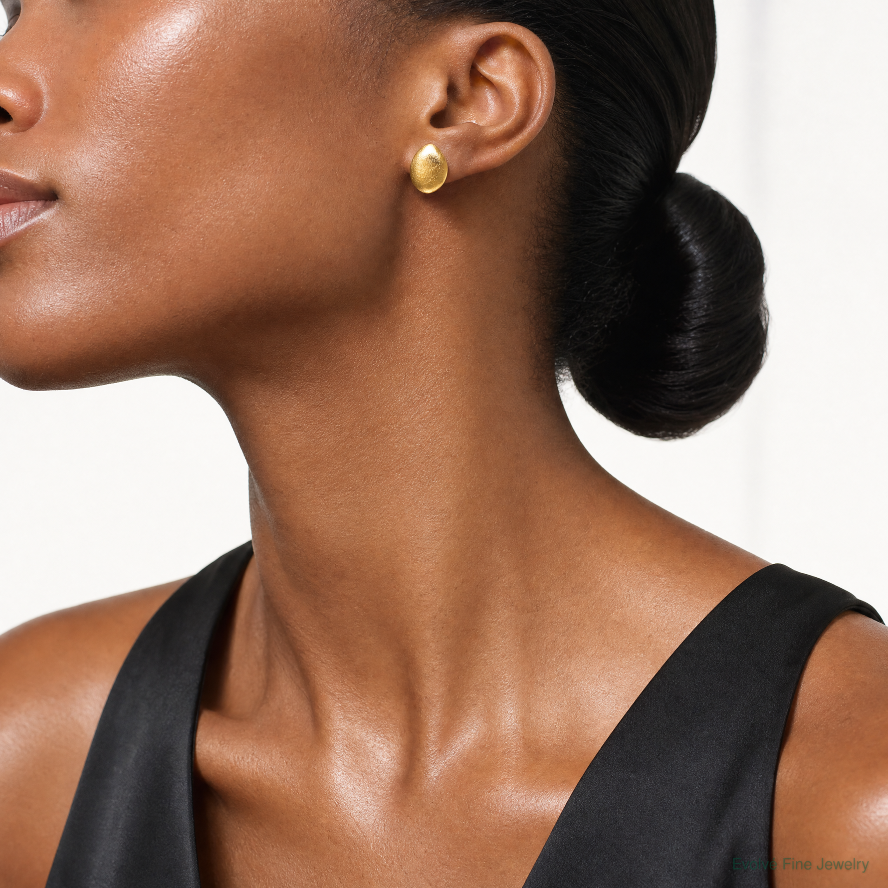 Leslie's 14K With Scratch Finish Post Earrings - Model Shot