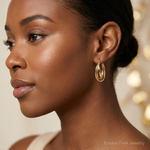 Leslie's 14K Polished Twist Hoop Earrings - Model Shot