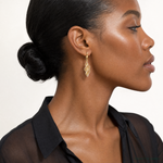 Leslie's 14K w/White Rhodium Textured and D/C Leverback Earrings - Model Shot