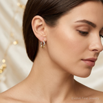 Leslie's 14K w/White Rhodium Plating Polished Hoop Earrings - Model Shot