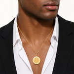 Leslie's 14k Polished and Satin Round St. Christopher Pendant - Model Shot