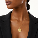 Leslie's 14k Polished and Satin Round St. Christopher Pendant - Model Shot