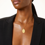 Leslie's 14k Polished and Satin Oval St. Christopher Pendant - Model Shot