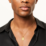 Leslie's 14k Polished and Satin Oval St. Christopher Pendant - Model Shot