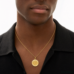 Leslie's 14k Polished and Satin Round St. Christopher Pendant - Model Shot